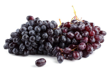 Black grape isolated on white