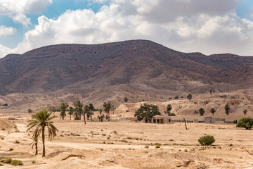 Panorama of Sahara desert, Tunisia