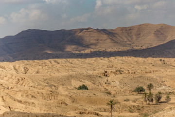 Panorama of Sahara desert, Tunisia