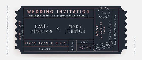 Movie Wedding Ticket Vector