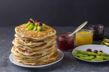 Delicious homemade pancakes - a traditional dish on Maslenitsa.