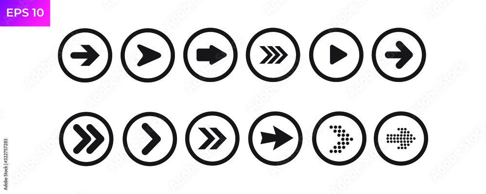 Poster next arrow icon template color editable. next arrow symbol logo vector sign isolated on white backgr