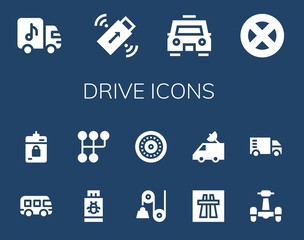 Modern Simple Set of drive Vector filled Icons