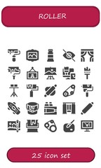 Modern Simple Set of roller Vector filled Icons