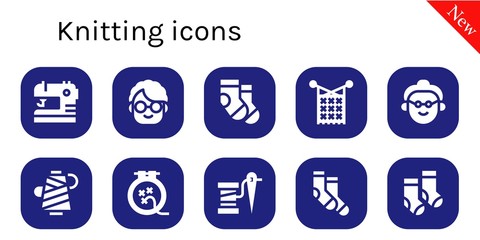knitting icon set