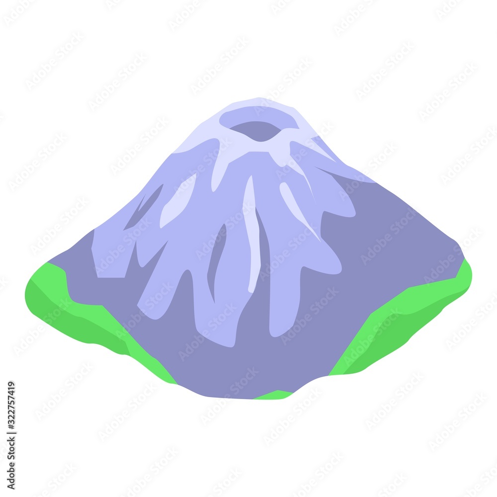 Poster volcano icon. isometric of volcano vector icon for web design isolated on white background