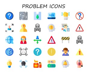 Modern Simple Set of problem Vector flat Icons