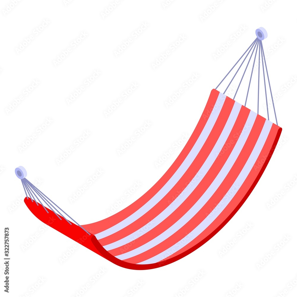 Poster striped hammock icon. isometric of striped hammock vector icon for web design isolated on white back