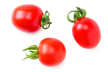 fresh tomato isolated on a white background. top view