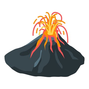 Danger volcano icon. Isometric of danger volcano vector icon for web design isolated on white background