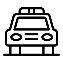 Police car icon. Outline police car vector icon for web design isolated on white background