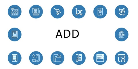 Set of add icons