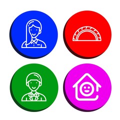 Set of caucasian icons