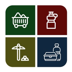 mineral simple icons set