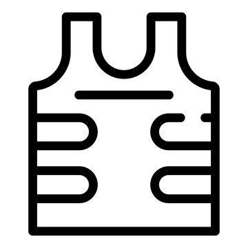 Bulletproof vest icon. Outline bulletproof vest vector icon for web design isolated on white background