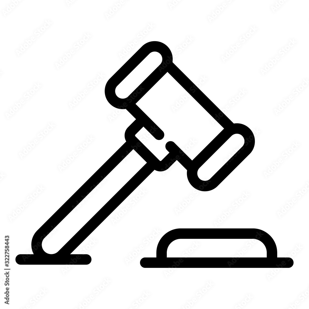 Poster judge gavel icon. outline judge gavel vector icon for web design isolated on white background