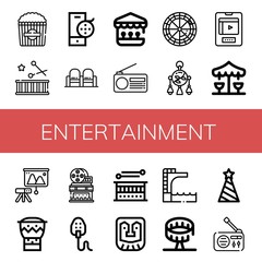 Set of entertainment icons