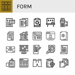 form simple icons set