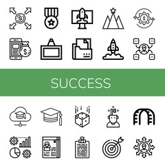 success simple icons set