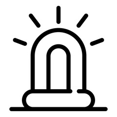 Police flashlight icon. Outline police flashlight vector icon for web design isolated on white background