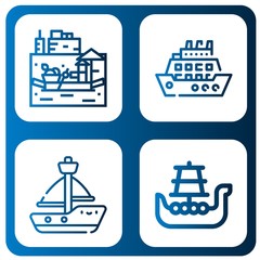 Set of floating icons