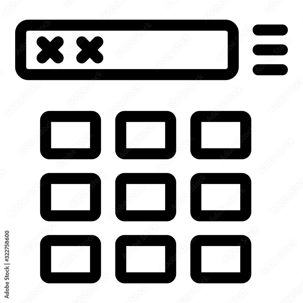 Aufkleber calculator icon. outline calculator vector icon for web design isolated on white background