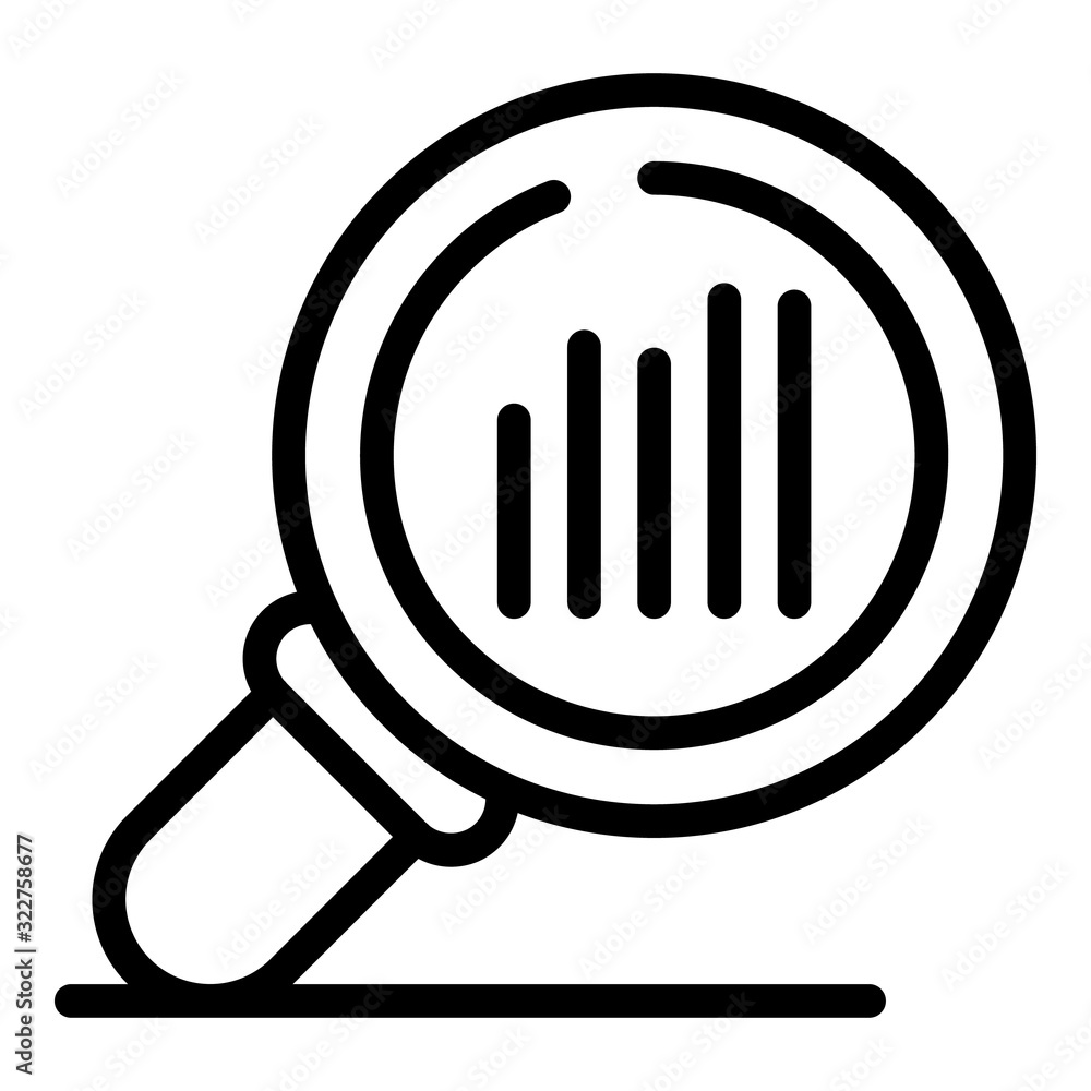 Poster graph magnifier icon. outline graph magnifier vector icon for web design isolated on white backgroun