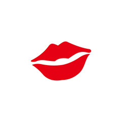 Lips red vector icon illustration sign