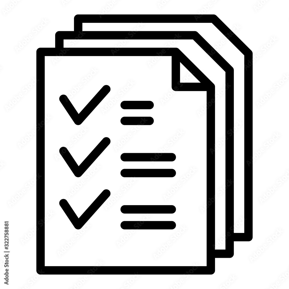 Poster document papers icon. outline document papers vector icon for web design isolated on white backgroun
