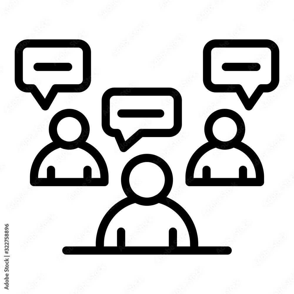 Poster marketing group icon. outline marketing group vector icon for web design isolated on white backgroun