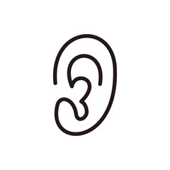 Ear lobe vector icon illustration sign