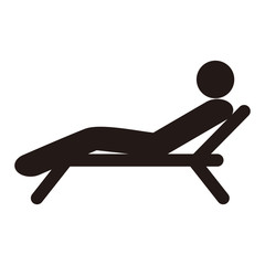 Man lying vector icon illustration sign