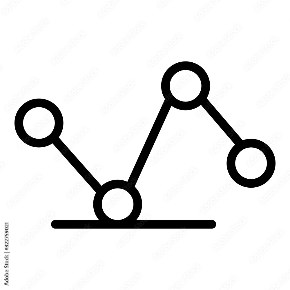 Poster Neuromarketing graph icon. Outline neuromarketing graph vector icon for web design isolated on white background