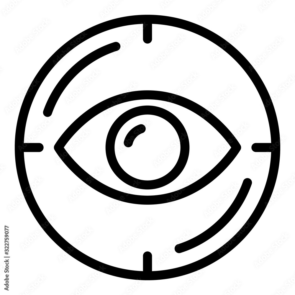 Poster eye target icon. outline eye target vector icon for web design isolated on white background