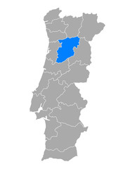 Karte von Viseu in Portugal