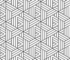 Abstract geometric pattern. A seamless vector background. White and black ornament. Graphic modern pattern. Simple lattice graphic design