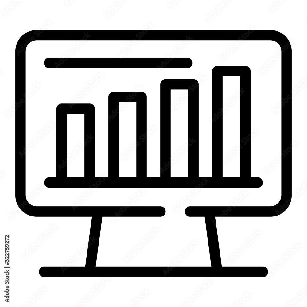 Poster finance graph icon. outline finance graph vector icon for web design isolated on white background