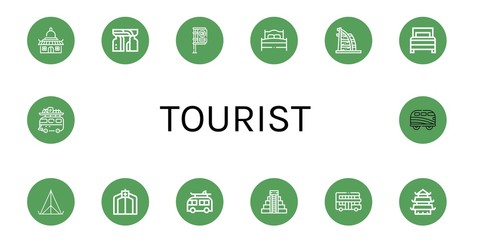 tourist simple icons set