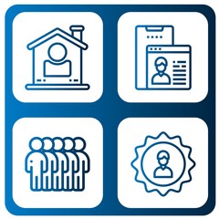 Set of user profile icons