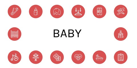 baby simple icons set