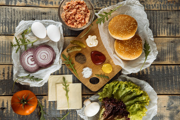 sandwiches with sausage and vegetables