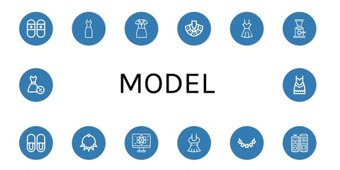 model simple icons set
