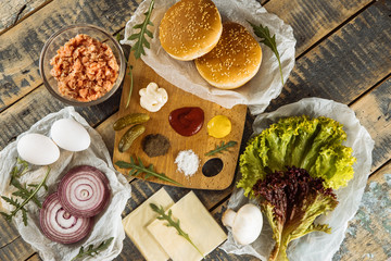 sandwiches with sausage and vegetables