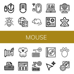 mouse simple icons set