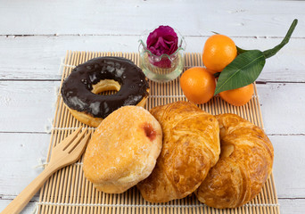 Plain croissants on the container