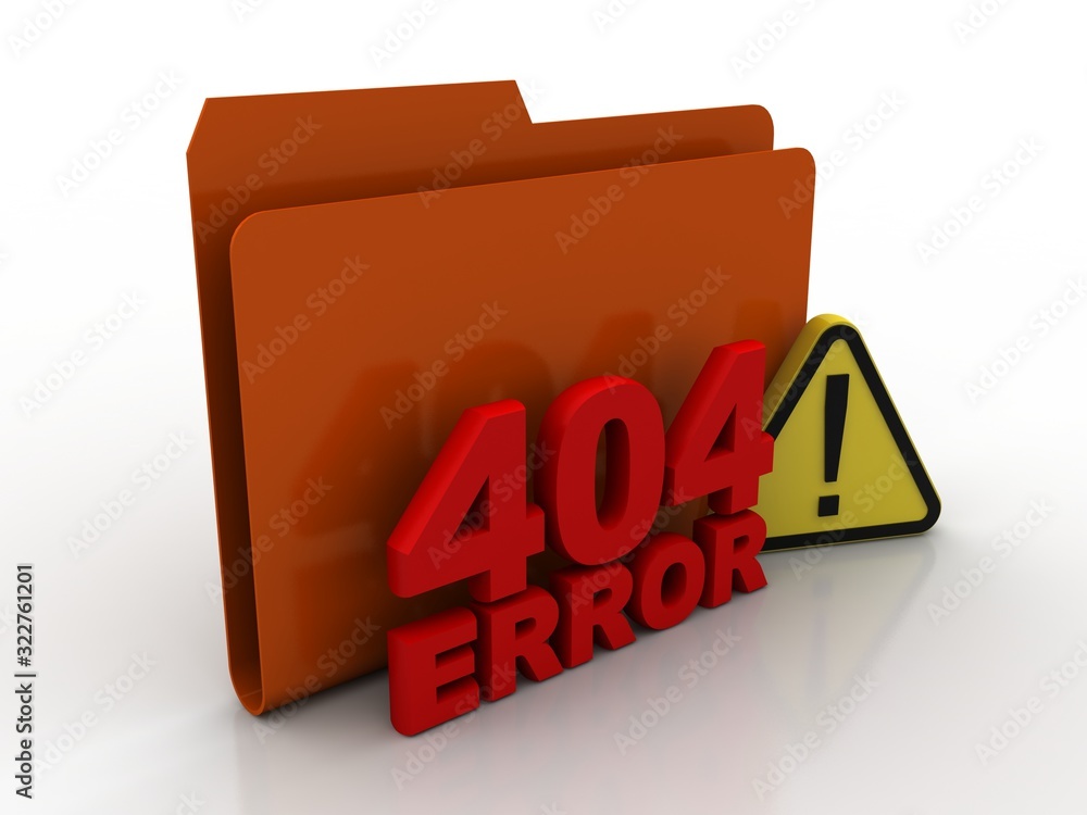 Poster 3d rendering 404 error folder