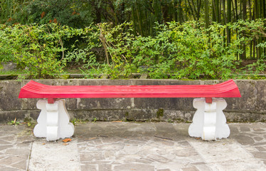 bench in the city Park is made in the Chinese style