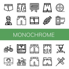 Set of monochrome icons