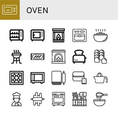 oven simple icons set