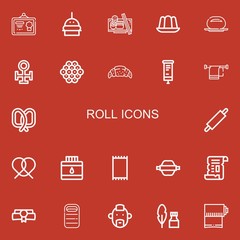 Editable 22 roll icons for web and mobile